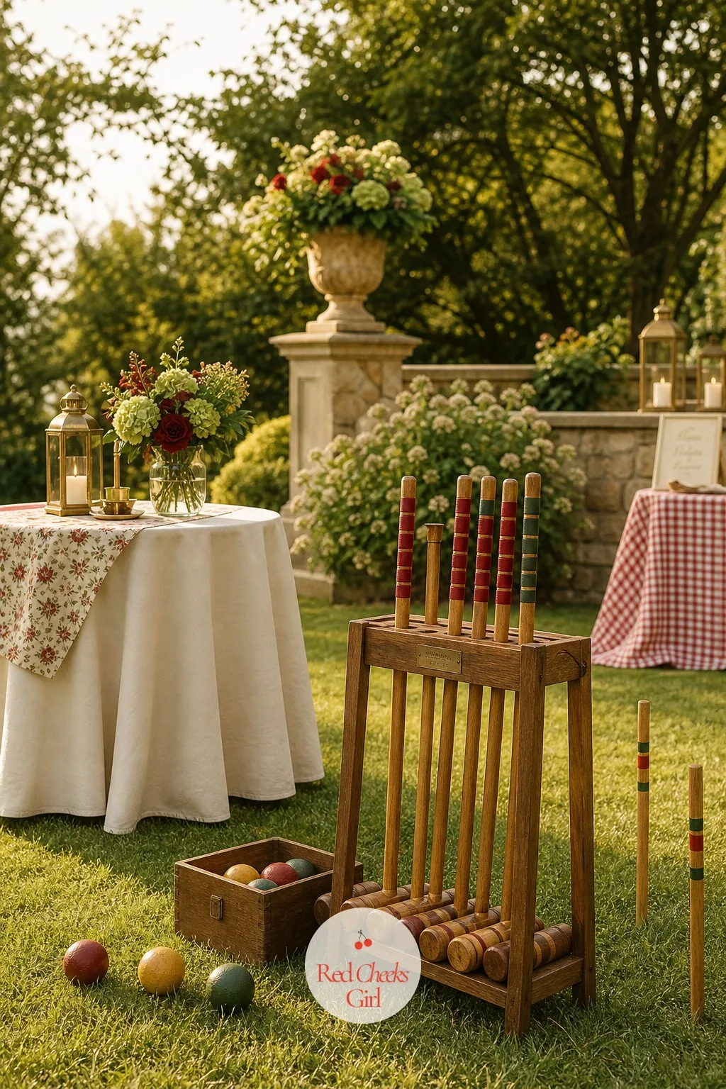Lawn Croquet in the Wedding Colors — Cocktail hour with nothing to do leaves guests checking their phones. Cottagecore wedding