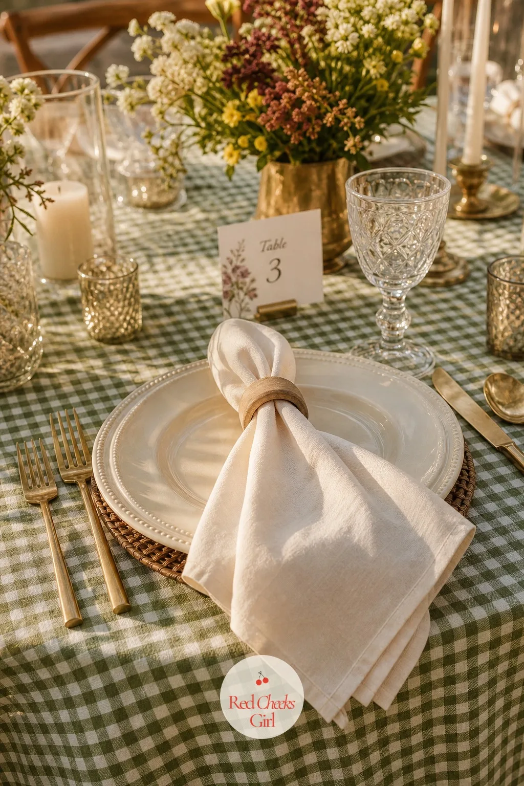 Napkins Threaded Through a Bread Ring — A folded napkin alone looks like it came from a restaurant. Cottagecore wedding