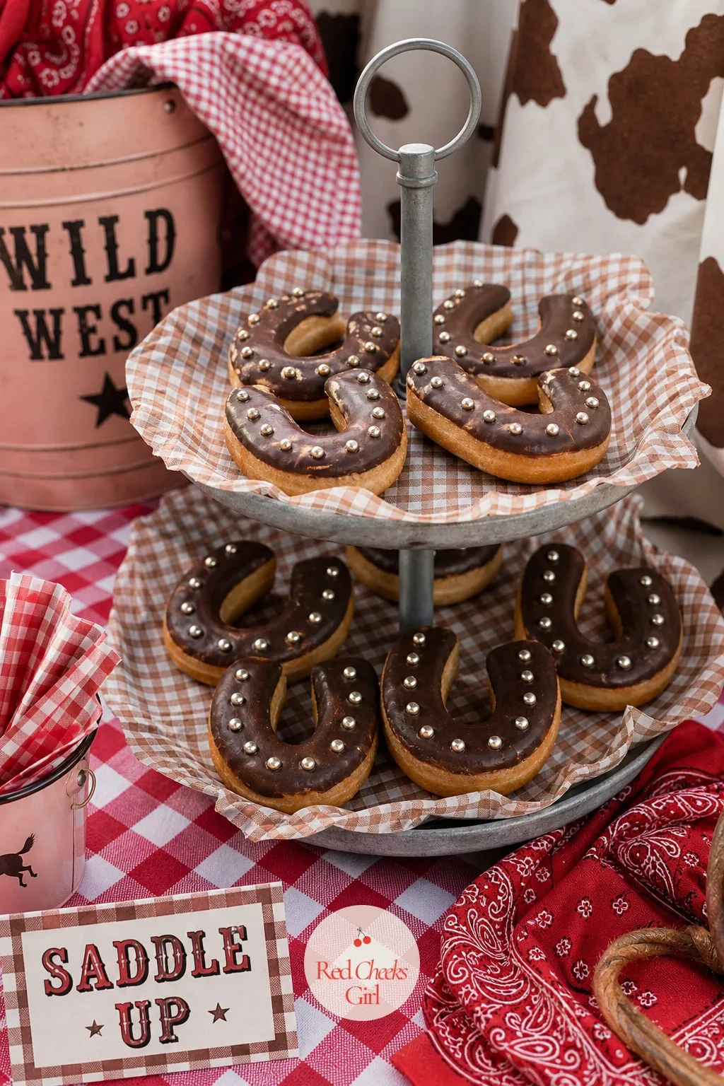 Horseshoe Donuts — Round donuts are fine, but a horseshoe shape makes guests stop and look twice before they eat it. Cowgirl birthday party ideas