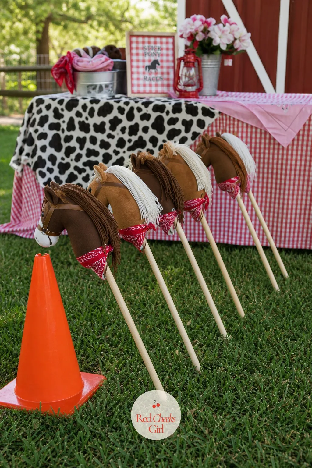 Stick Pony Races — A relay race needs almost no setup and burns off exactly the energy a party has sitting around waiting for cake. Cowgirl birthday party ideas