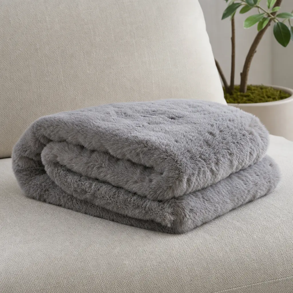 Mini Throw Blanket — A small soft throw, big enough to drape over her lap on a video call without showing on camera. Coworker christmas gift ideas