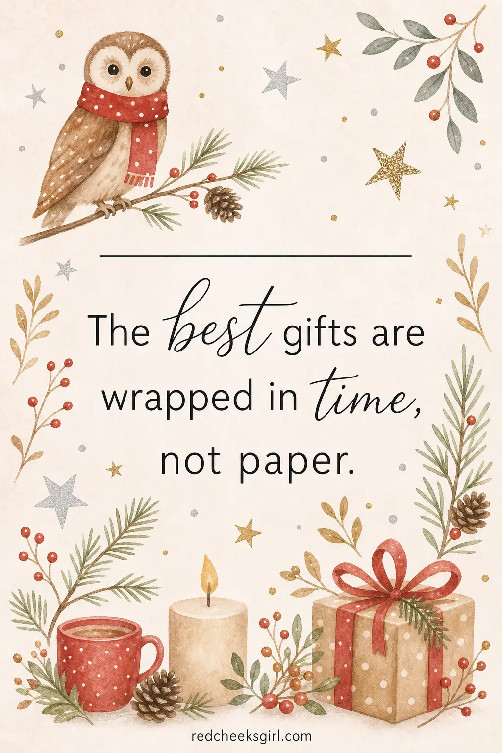 Owl in a Scarf, One Line printable sheet — For the teacher, the mentor, or anyone who gets handed a gift card with nothing written on it most years. Cute