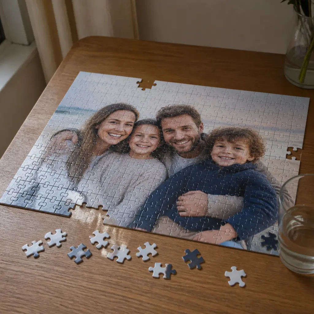 Family Photo Puzzle — He is not a man who sits still for a hobby, which is exactly why a puzzle he actually cares about finishing works so well. Dad christmas