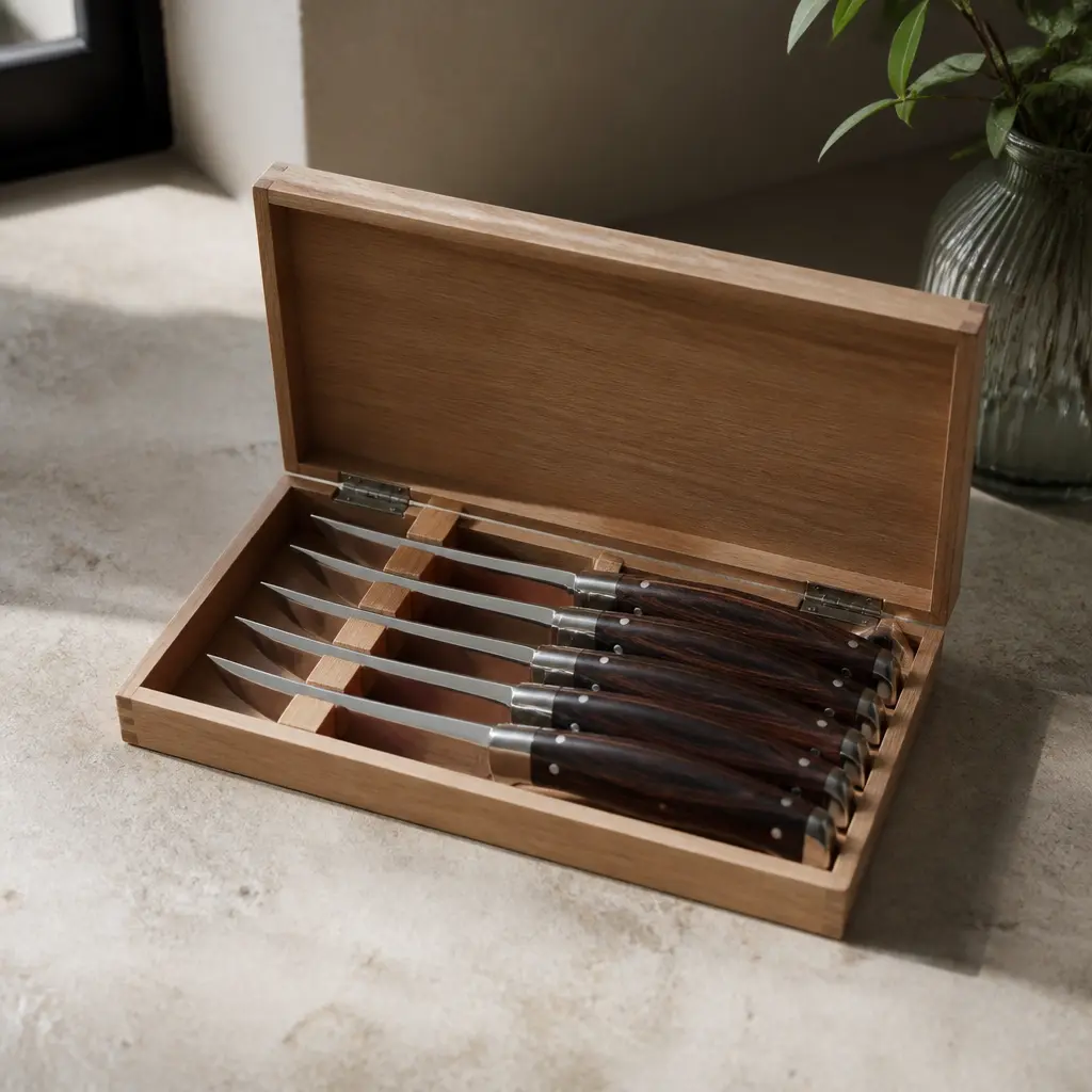 Steak Knife Set — The knife block at the back of the drawer has been mismatched since before anyone can remember. Dad christmas gift ideas