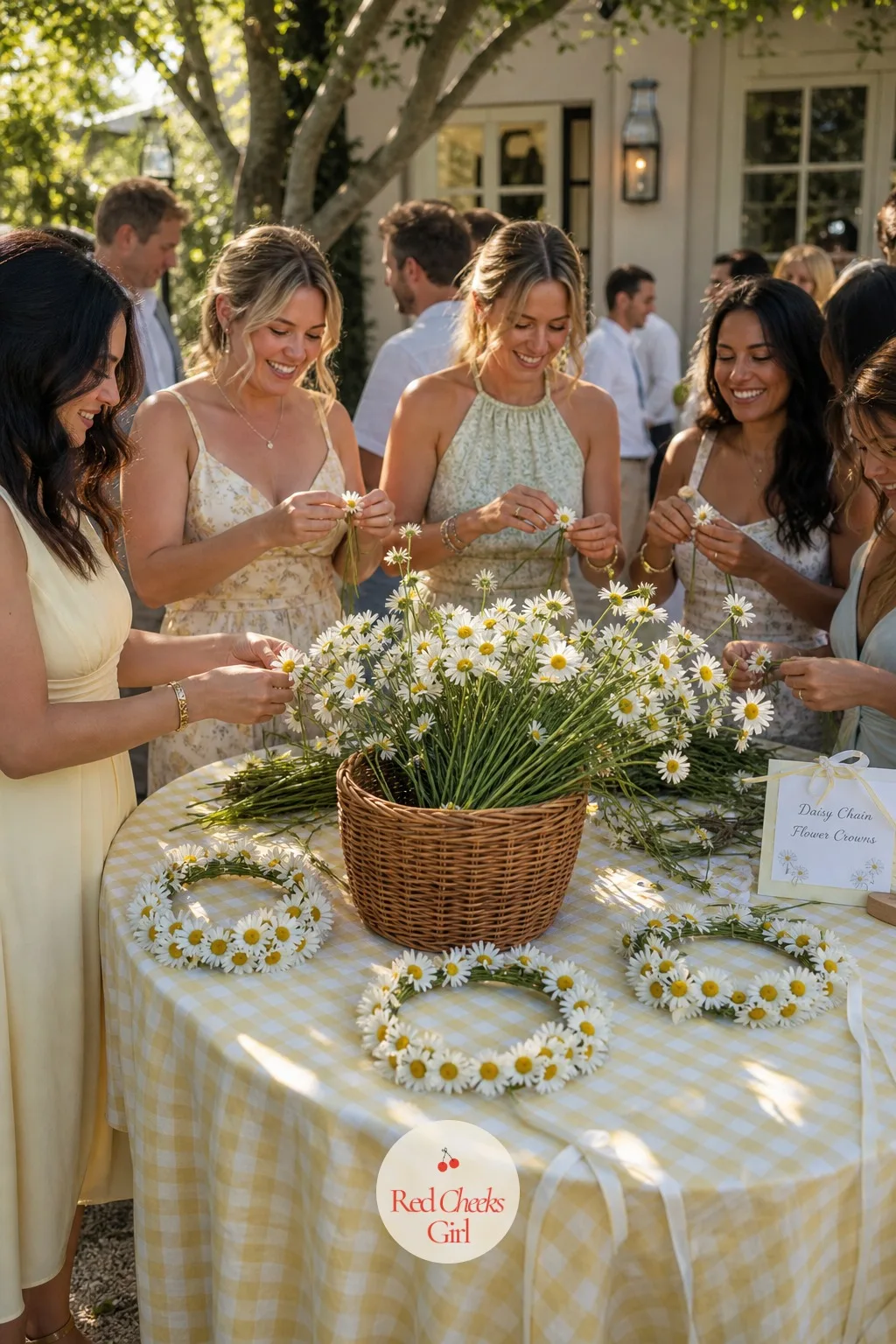 Daisy Chain Flower Crowns for Guests — Guests who only watch the day go by tend to forget most of it. Daisy wedding