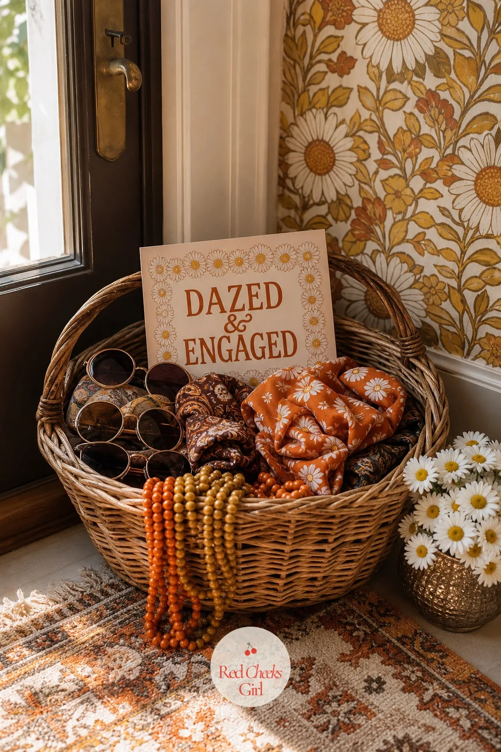 Accessory Basket at the Door — Not everyone owns round sunglasses or a silk headscarf, and nobody wants to ask. Dazed and engaged bachelorette