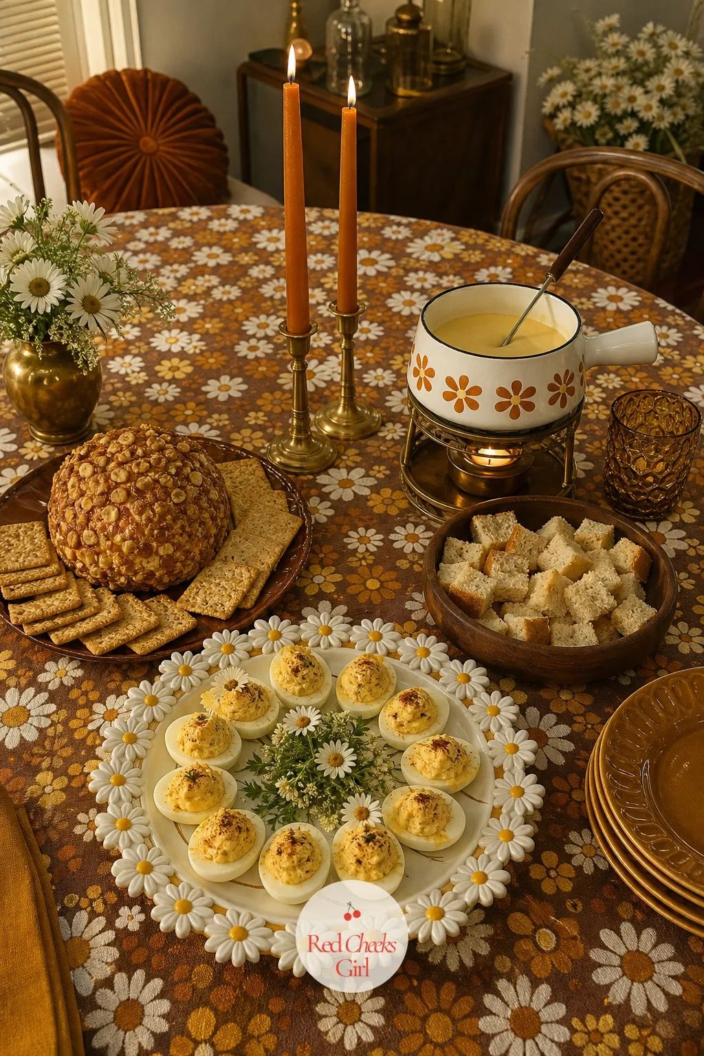 Retro Snack Spread — A sad vegetable tray never belongs on a table this good. Dazed and engaged bachelorette
