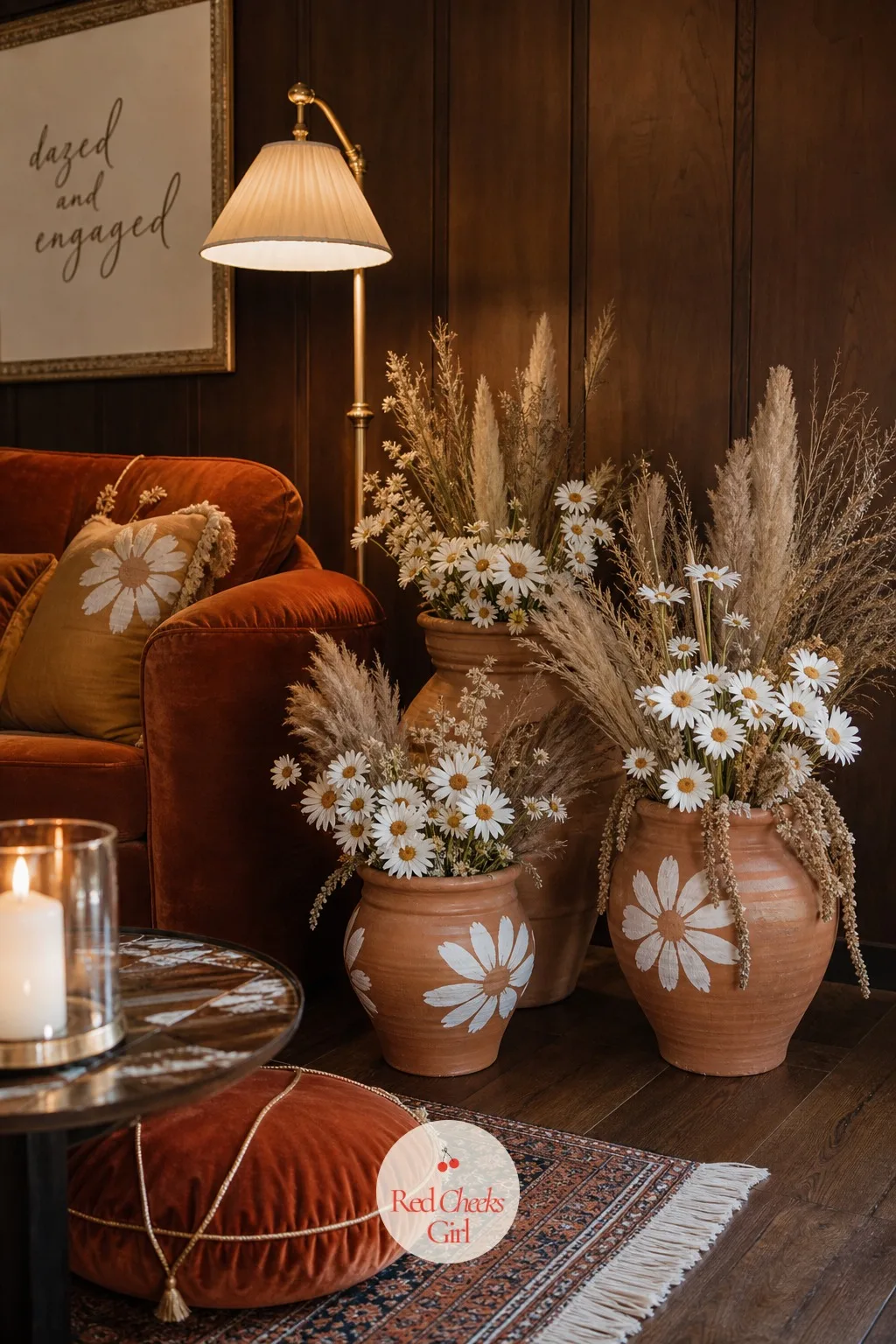 Terracotta Pot Arrangements — Florals that cost a fortune and wilt by the second hour are not worth it. Dazed and engaged bachelorette
