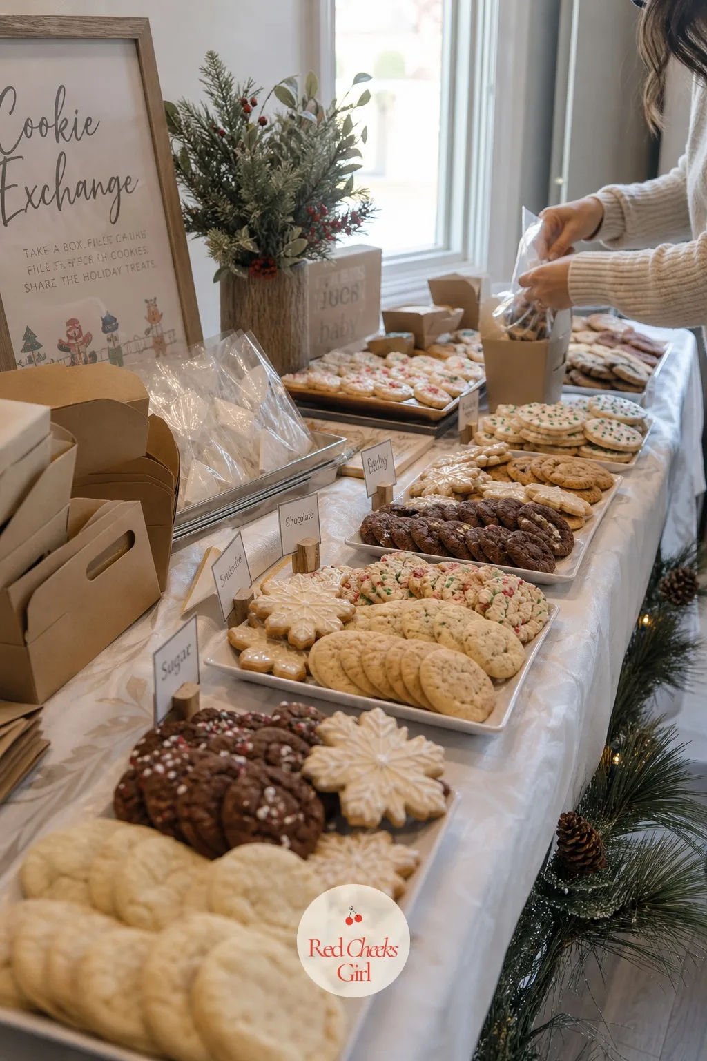 Cookie Exchange Shower — Ask every guest to bring a dozen of their favorite holiday cookie, and the dessert table builds itself out of what arrives. December
