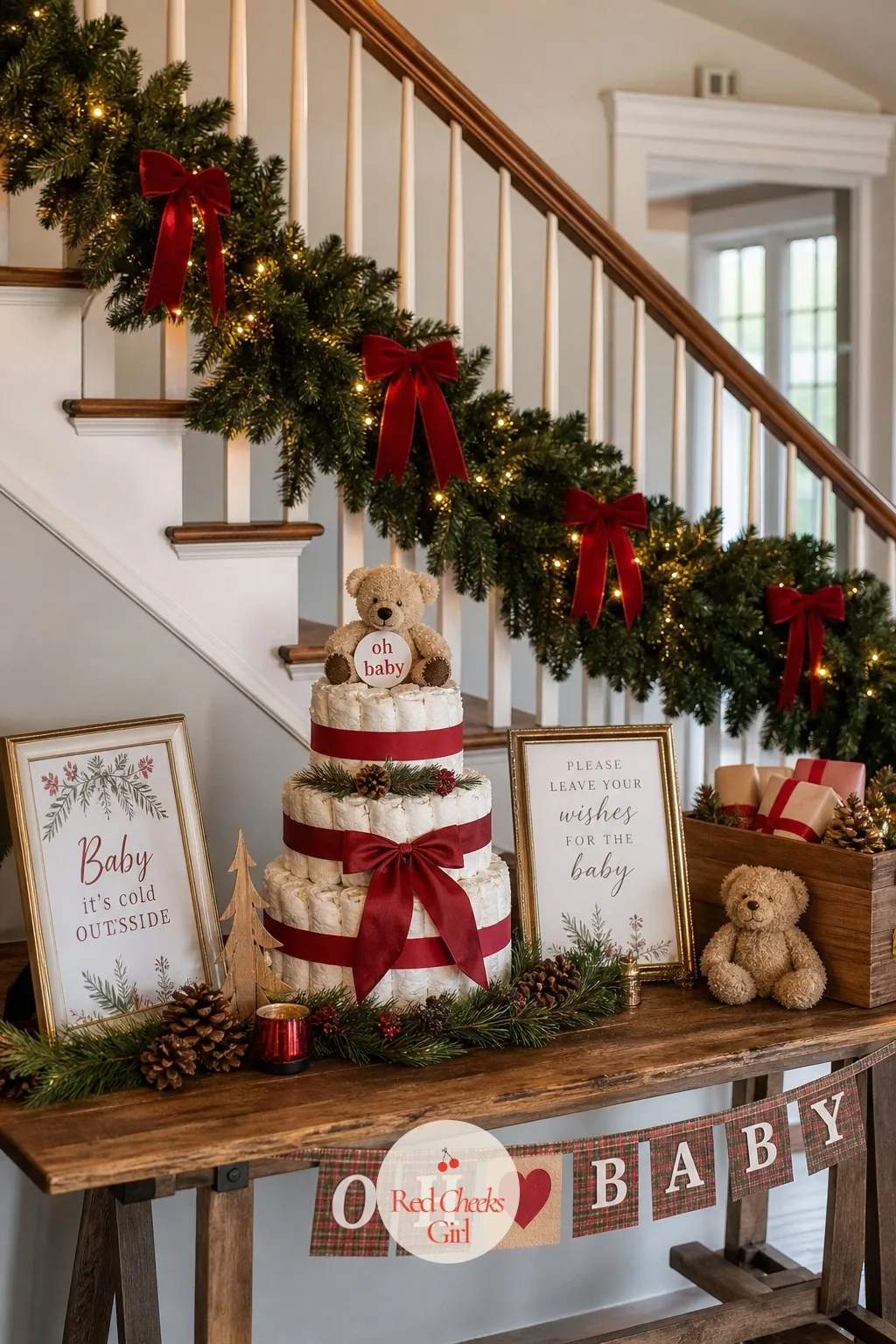 Deck the Halls — Less a single look than a command: hang something on every available surface. December baby shower ideas
