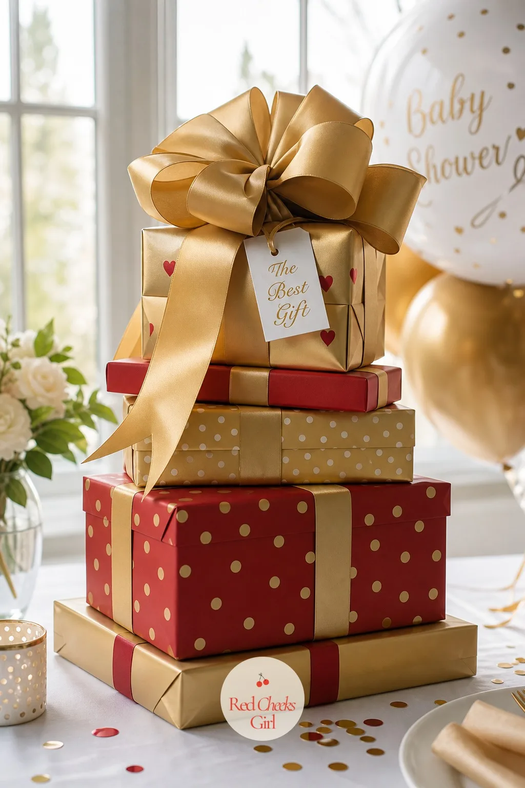 The Best Gift — A stack of beautifully wrapped empty boxes does more for a room than people expect, and this theme leans entirely on that trick. December baby
