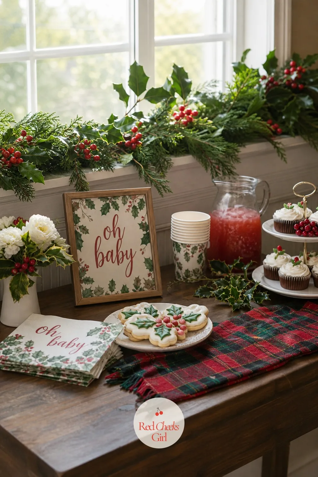 Holly Jolly — Bright, a little loud, and happy to say so: this is the theme for the mother-to-be who finds soft neutrals boring. December baby shower ideas