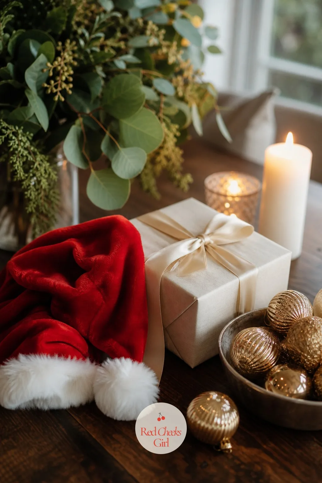 Santa Baby — She might roll her eyes at the pun until she sees it done in cream and gold instead of the full red suit. December baby shower ideas