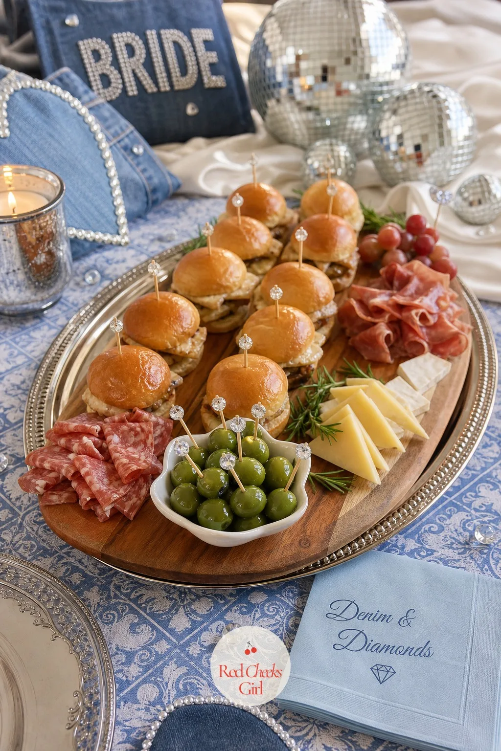 The Slider and Charcuterie Board — Before the sweets, the group needs something to actually eat, and a big board does more work than a row of chafing dishes