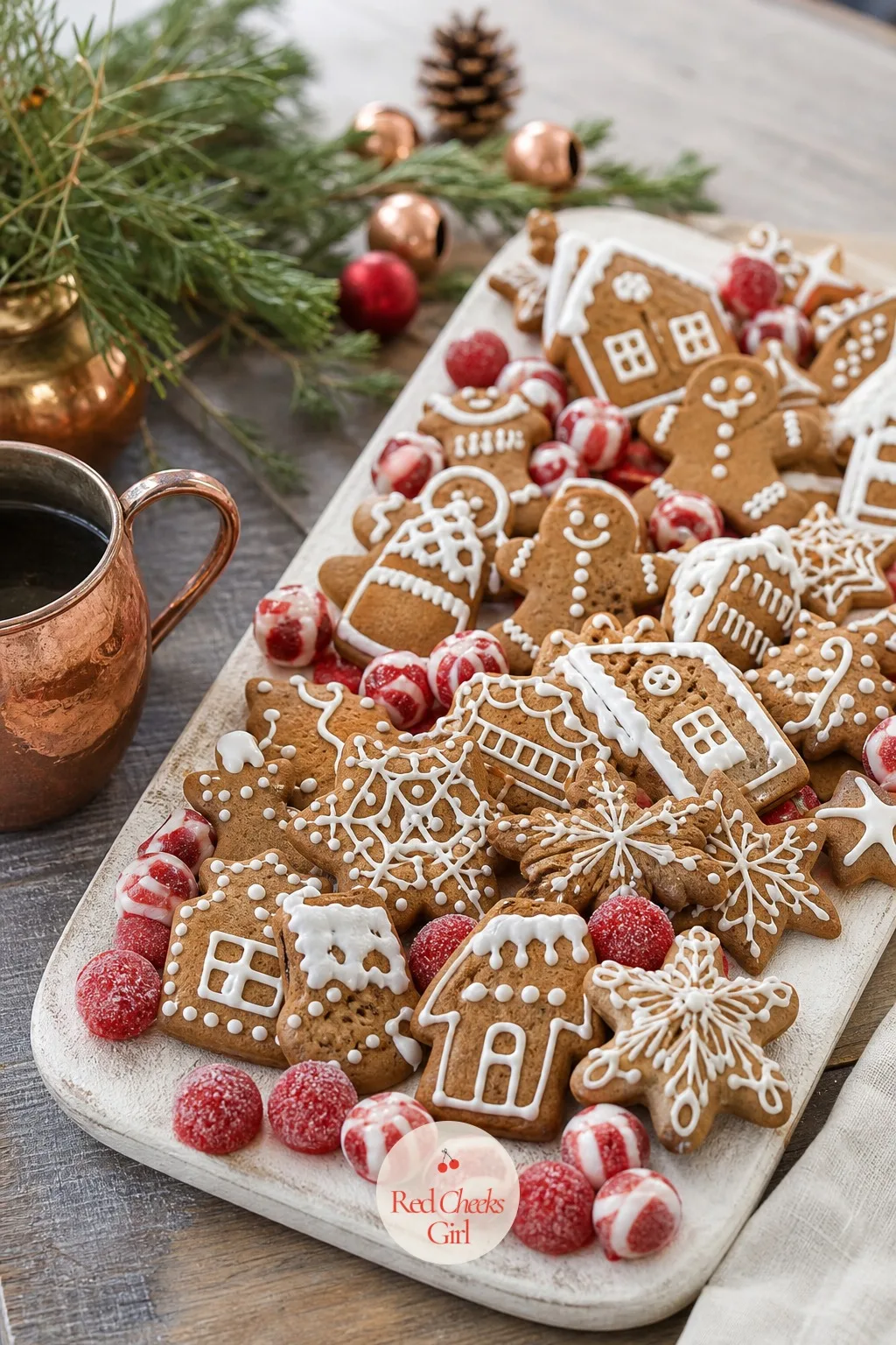 Gingerbread Board — A full gingerbread house is an evening she does not have, between the icing drying time and the walls that will not stand up straight.