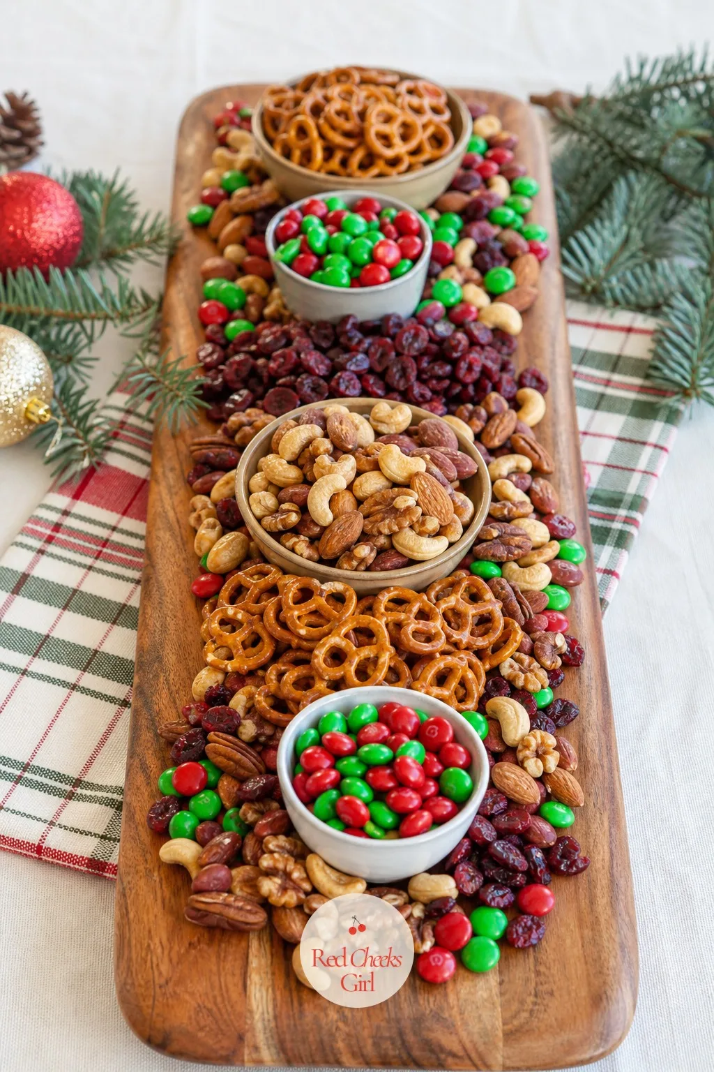 Trail Mix Board — Every guest list has one person who says she does not want dessert and means it. Dessert charcuterie board christmas