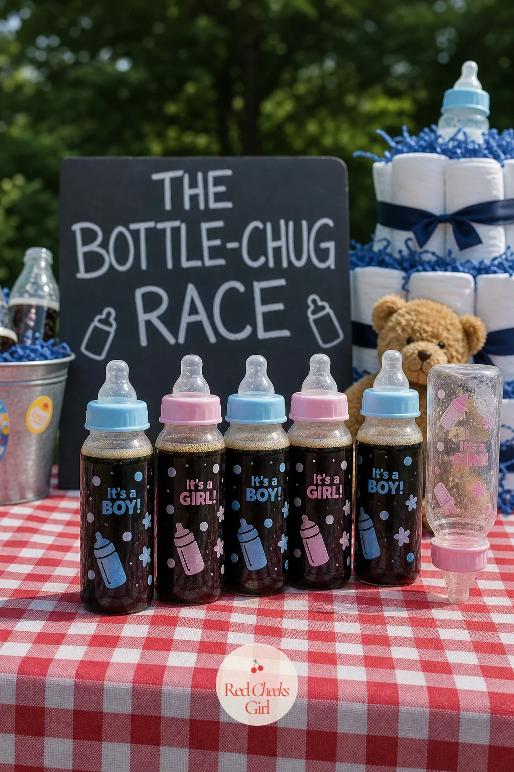 The Bottle-Chug Race With Soda — Nobody drinks from a baby bottle without a joke first, which is exactly what makes this the fastest laugh of the night. Diaper
