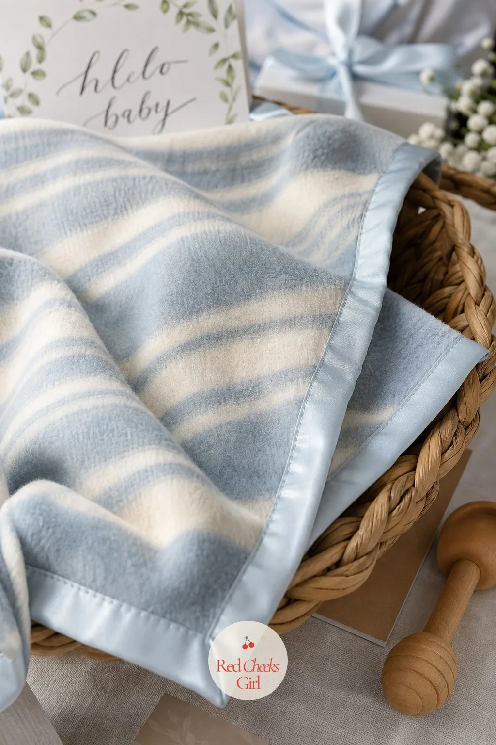 Flannel Receiving Blanket with Ribbon Binding — Thin receiving blankets from a multipack pill after one wash and never quite feel like enough against a cold