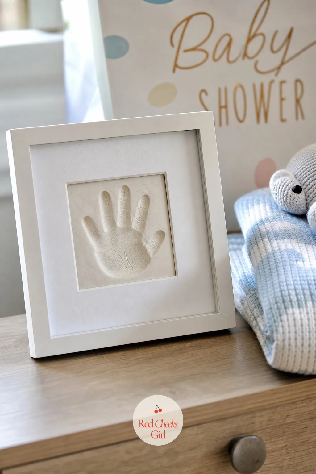 Handprint Frame Keepsake — Most baby shower gifts get used up within a year. Diy baby shower gifts