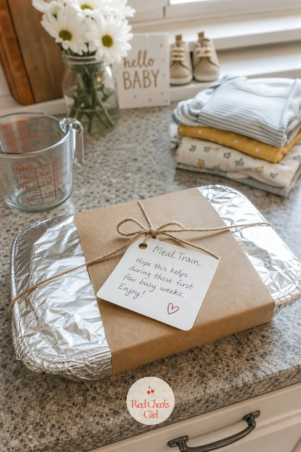 Meal Train Card with a Frozen Dinner — Everyone offers to help and almost nobody actually shows up with a dinner already made. Diy baby shower gifts
