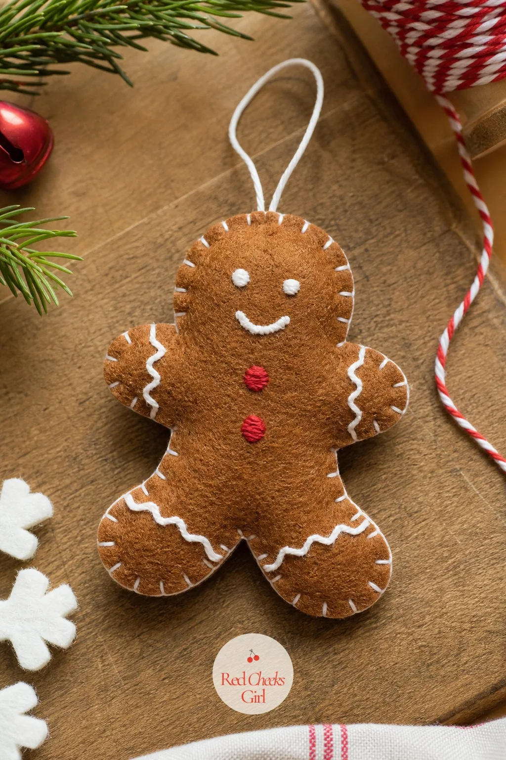 Embroidered Gingerbread Man — Leave this one for an evening with a film on, since the icing details want small, patient stitches rather than a quick glue job.