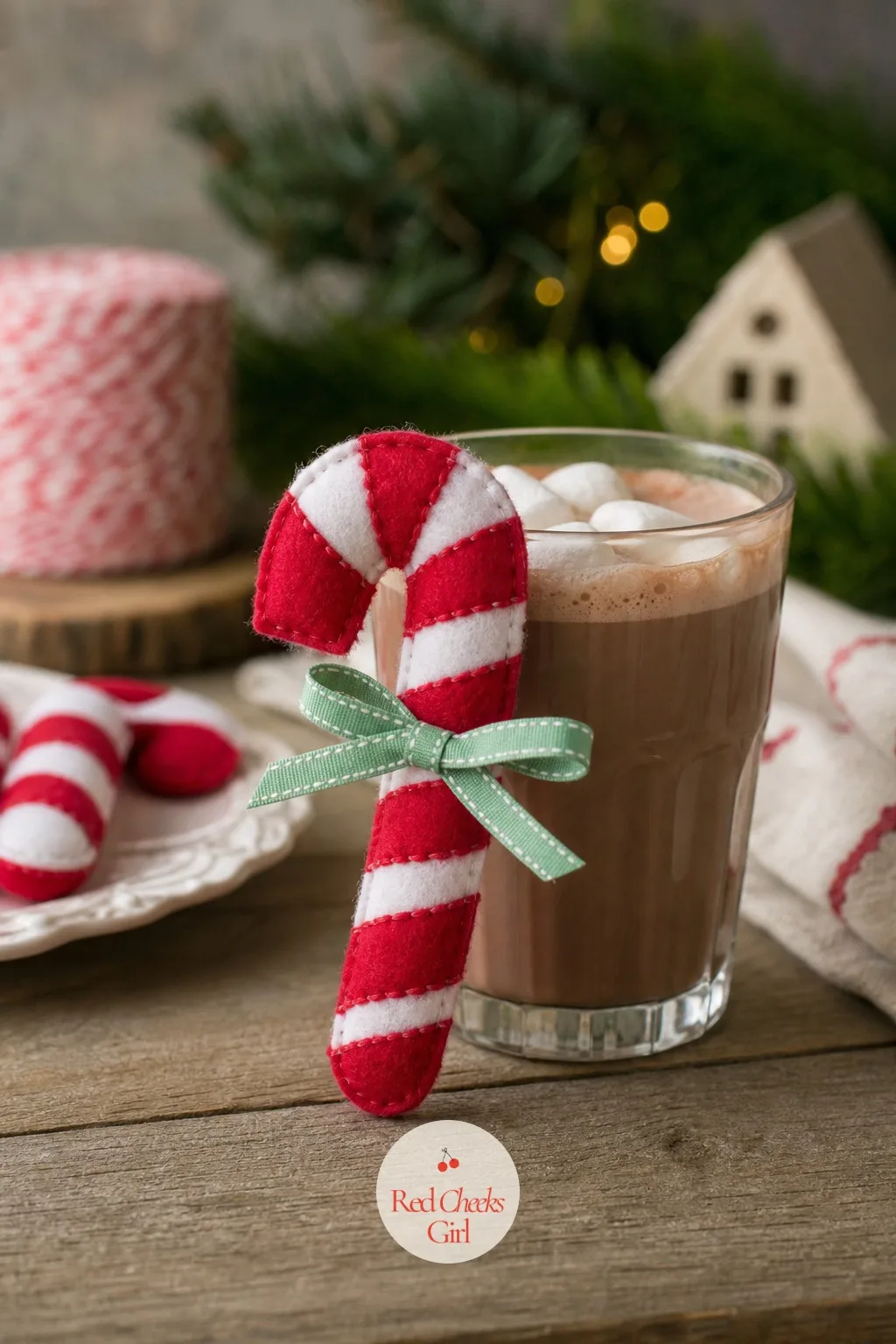 Vintage Striped Felt Candy Cane — Plastic candy canes have gone slightly dull-looking in most collections by now. Diy felt christmas ornaments