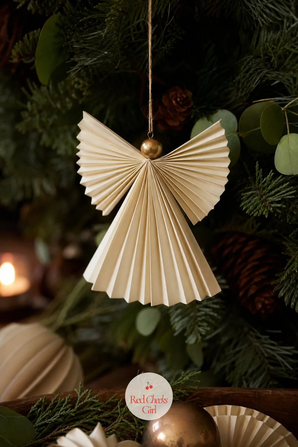 Ivory Accordion Fan Angel — She looks fussy from across the room and takes under fifteen minutes up close. Diy paper christmas ornaments