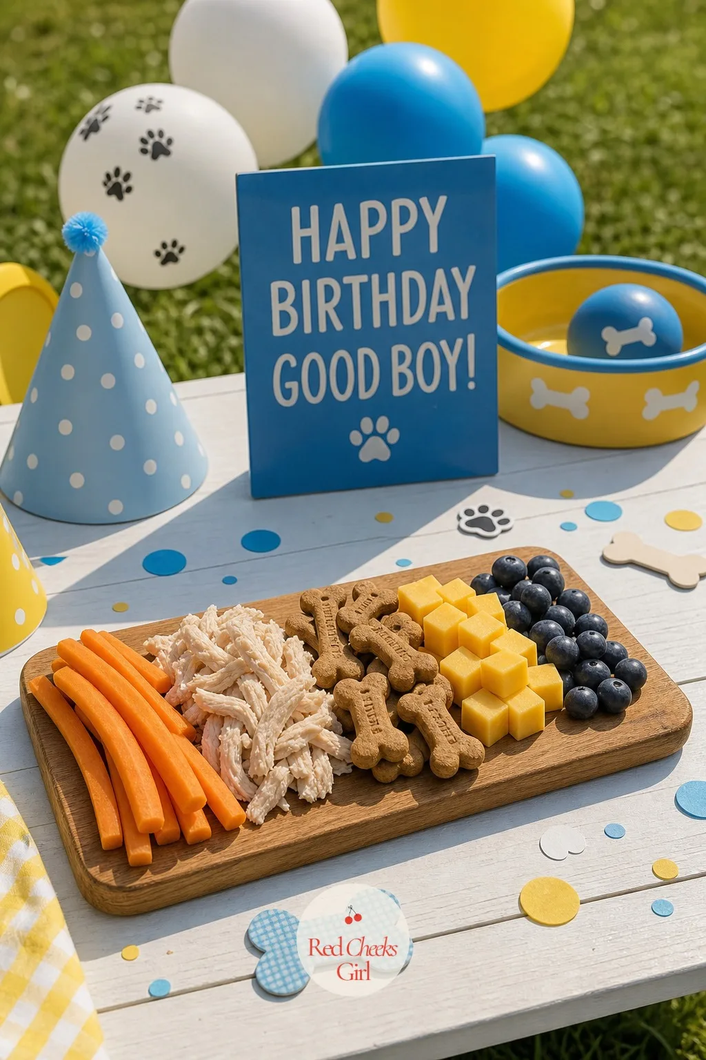 A Dog Charcuterie Board — A pile of kibble in a bowl is dinner, not a party. Dog birthday party ideas