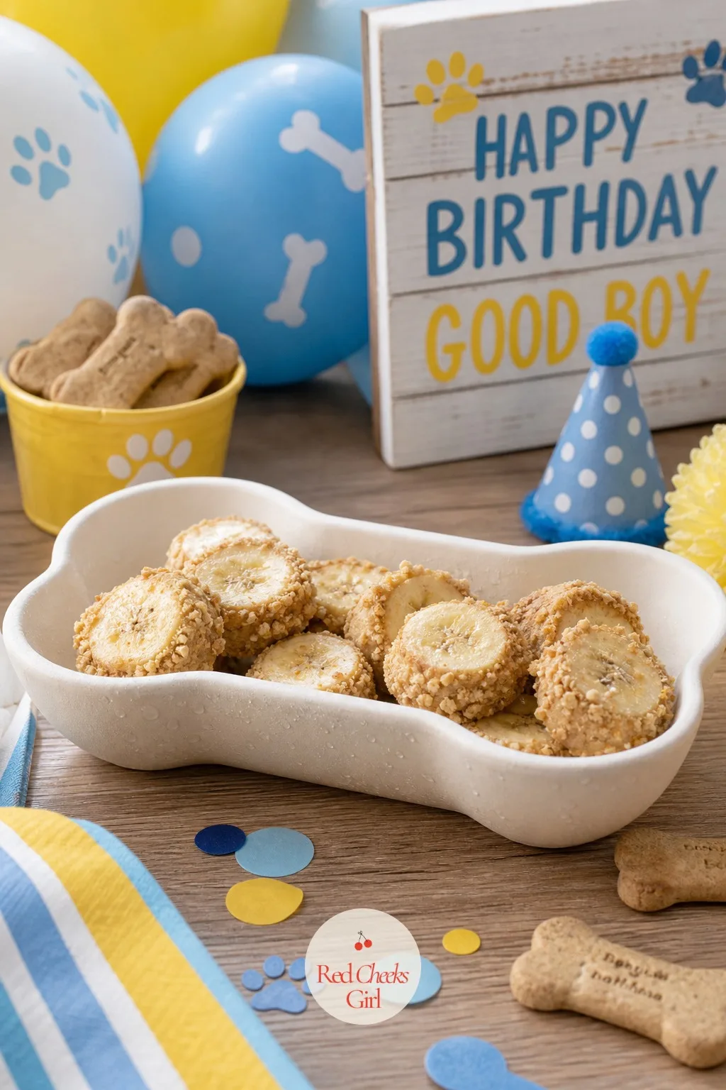A Dog-Safe Frozen Banana Treat — Something cold on the table matters more than it sounds, especially for a backyard party running into the warm part of the