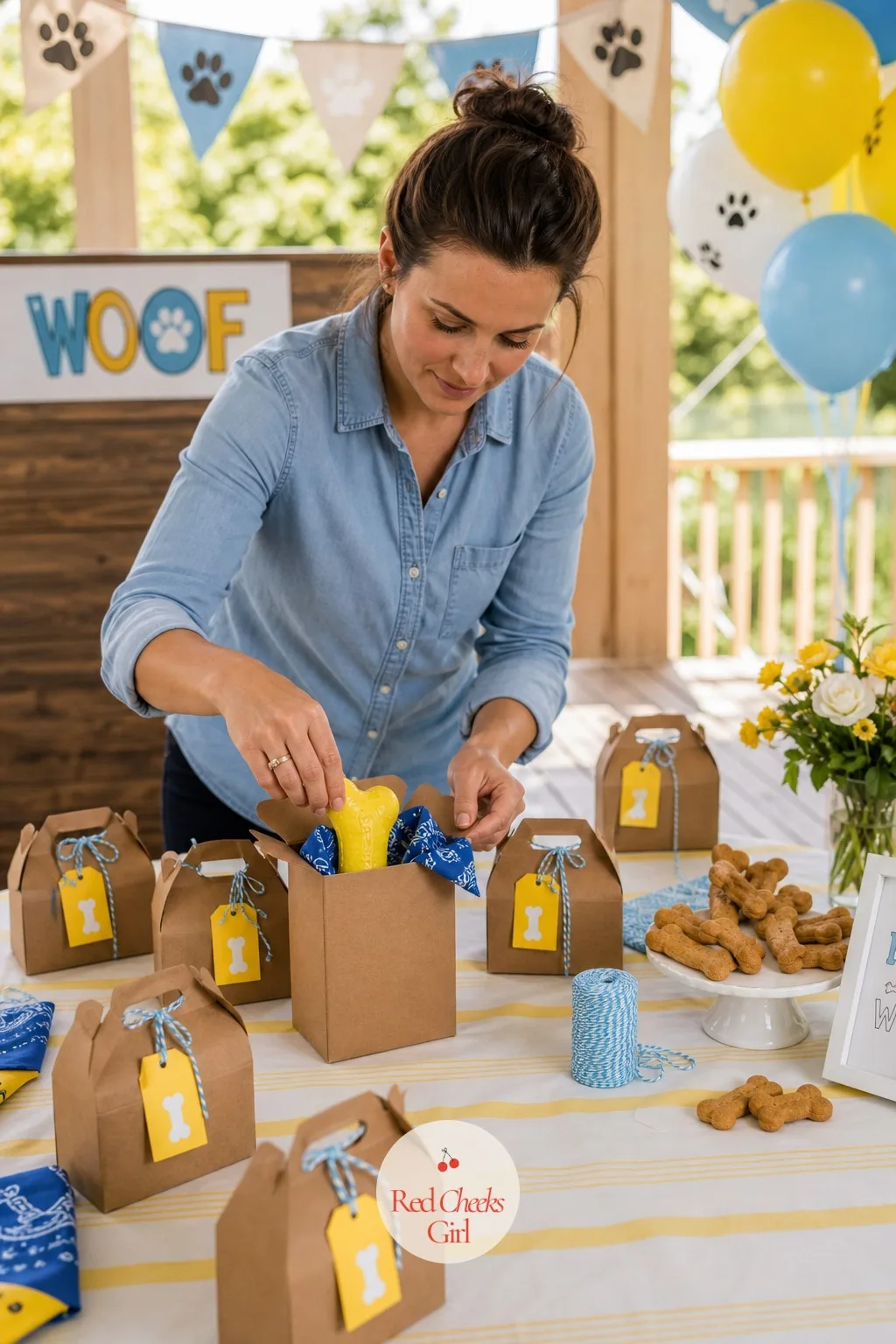 Favor Boxes For The Dog Guests — A party favor for the humans is nice. Dog birthday party ideas
