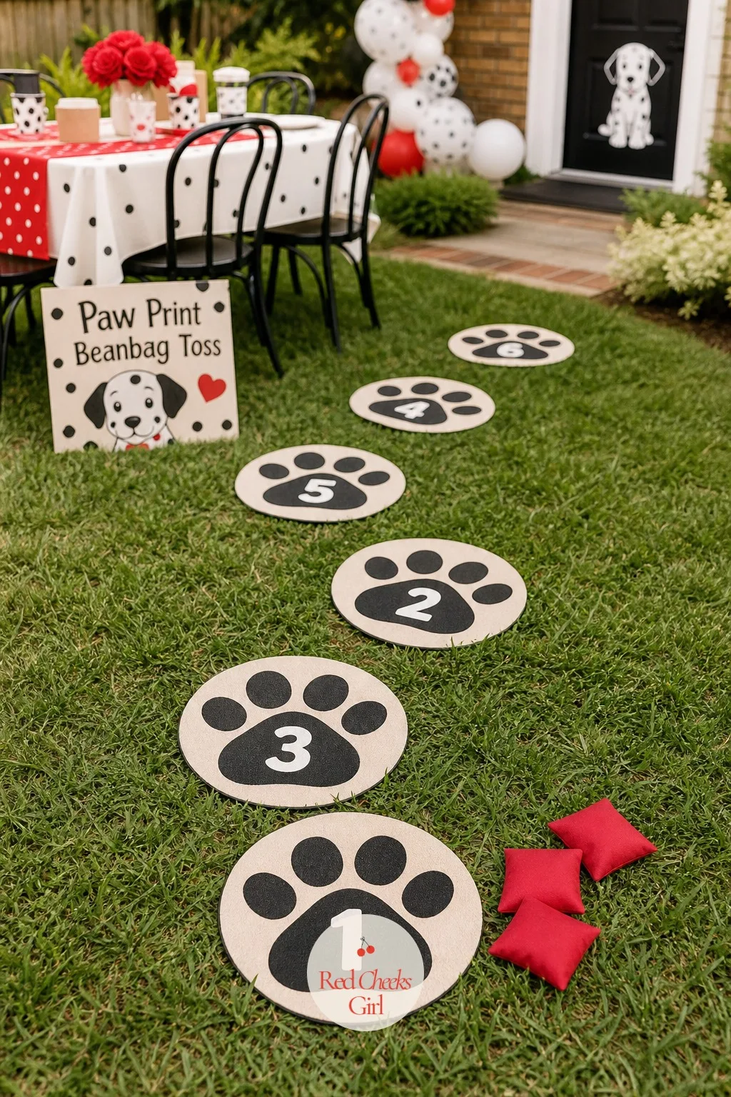 Paw Print Beanbag Toss — After the sugar from the cake table, kids need somewhere to put all that energy, and a beanbag toss gives them a target instead of