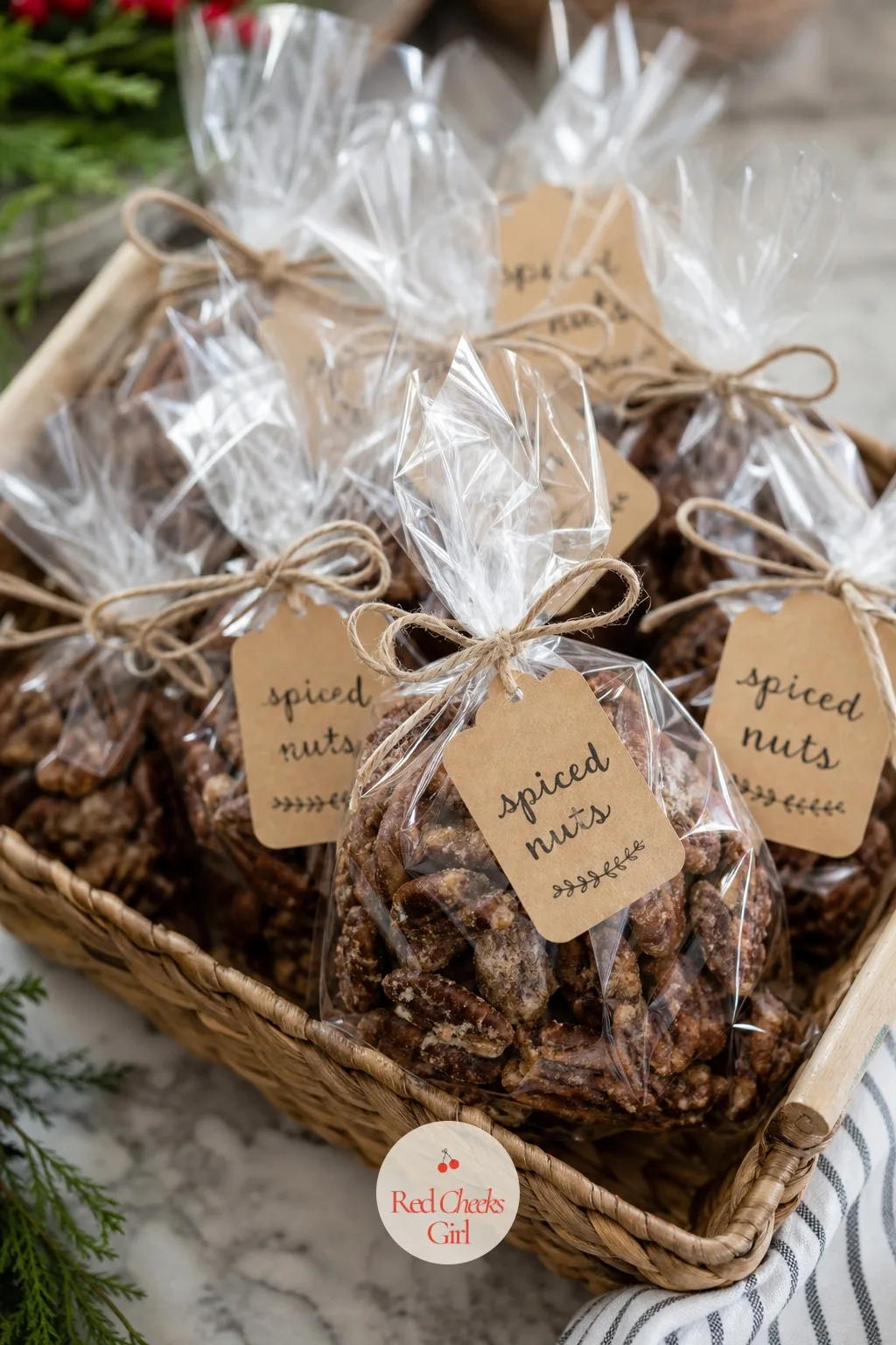 Spiced Nut Mix in Cellophane — A tin of shop biscuits is the gift everyone receives and nobody finishes. Easy christmas crafts for adults