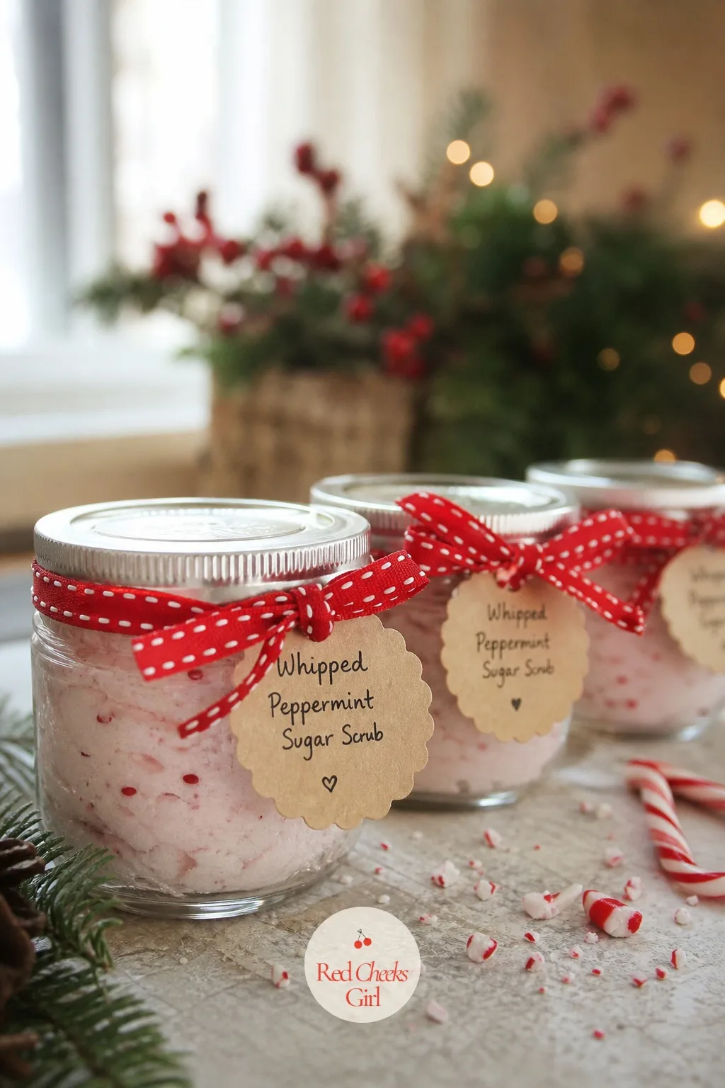 Whipped Peppermint Sugar Scrub — Another candle as a hostess gift is fine, right up until she already owns four unlit ones from last year. Easy christmas