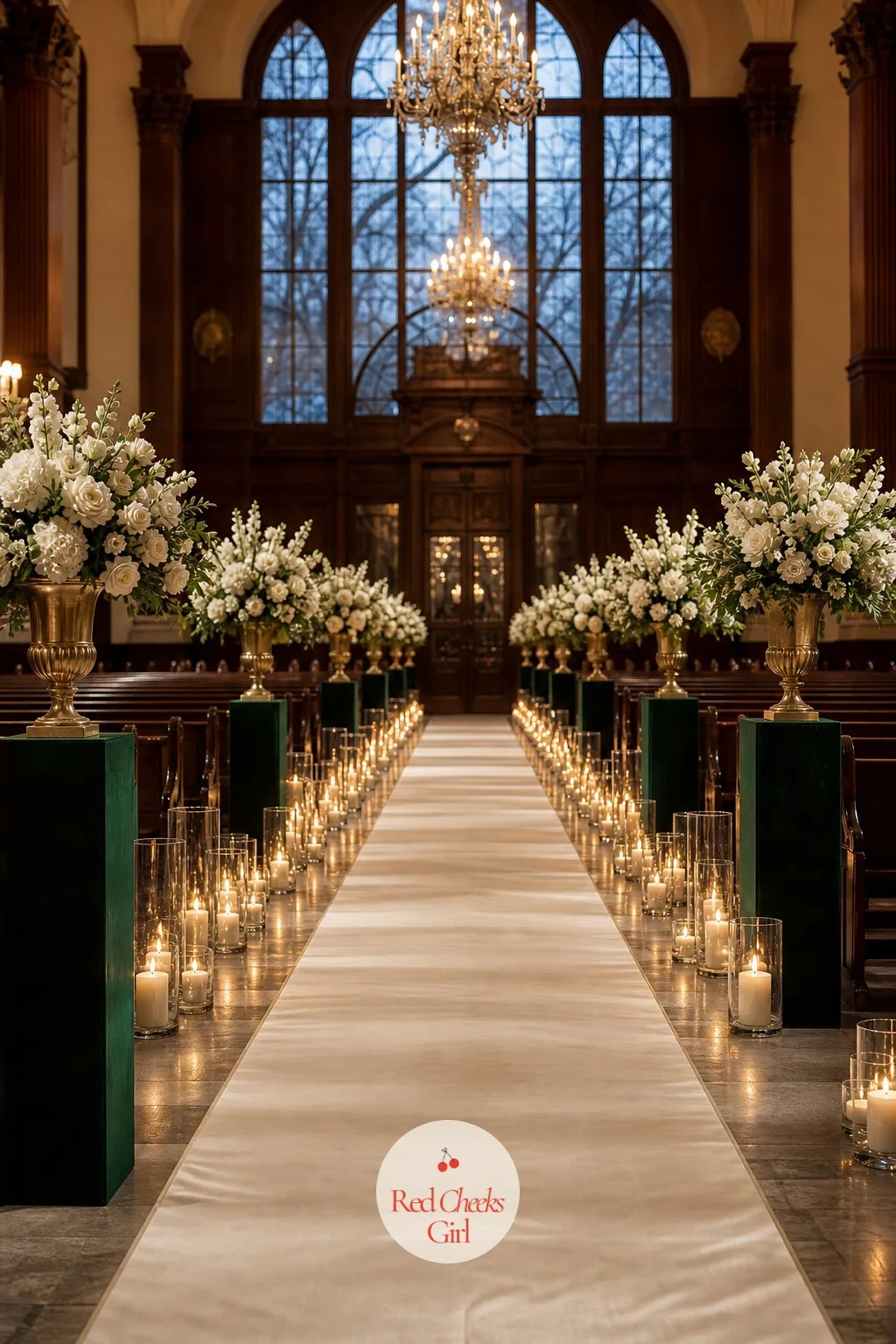 The Candlelit Aisle — She would say an aisle is just the floor between two sets of chairs. Elegant winter wedding