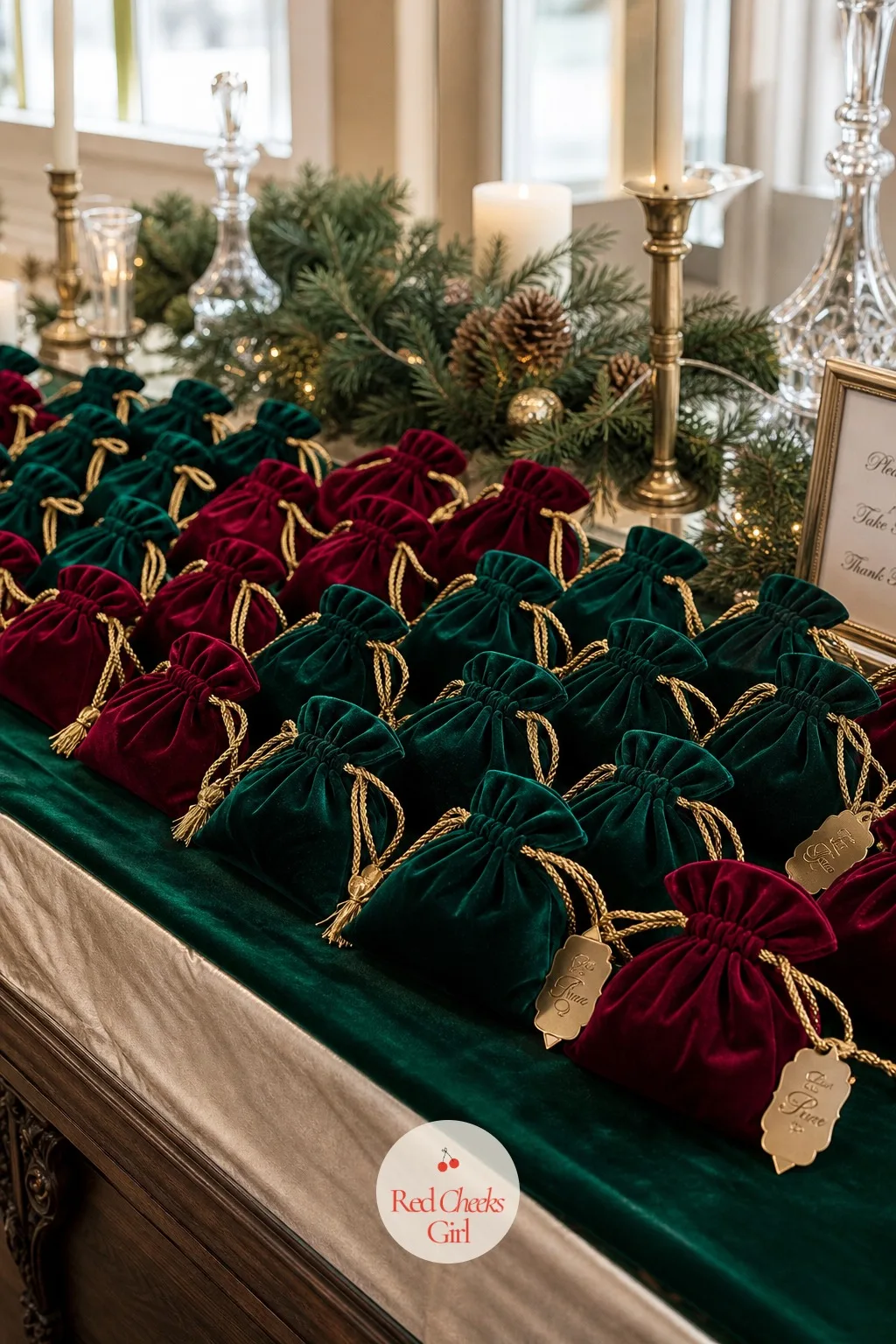 The Velvet Pouch Favor — A favor nobody picks up has failed before the night even starts. Elegant winter wedding