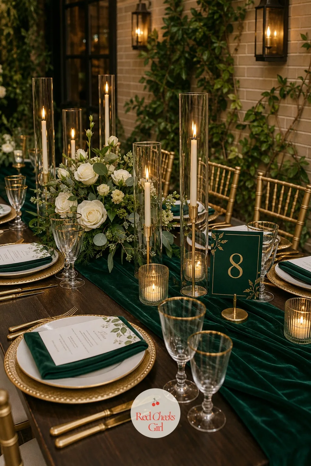 Groomsmen in Gold Cufflinks and Emerald Grosgrain Ties — The groomsmen need one note of color against their suits to belong in the same photographs as the