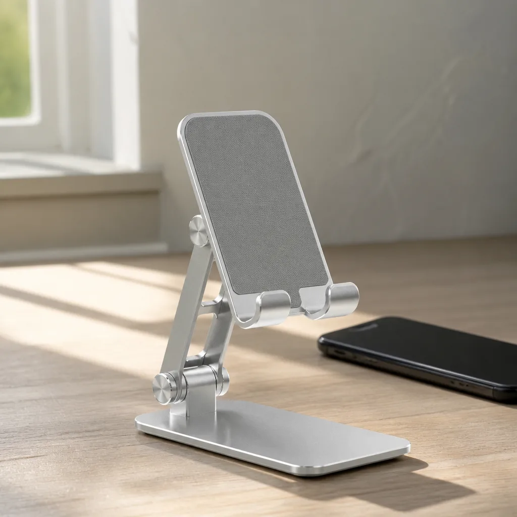 Adjustable Phone Stand — Propping a phone against a water bottle during a video call looks exactly as precarious as it sounds. Employee appreciation gifts