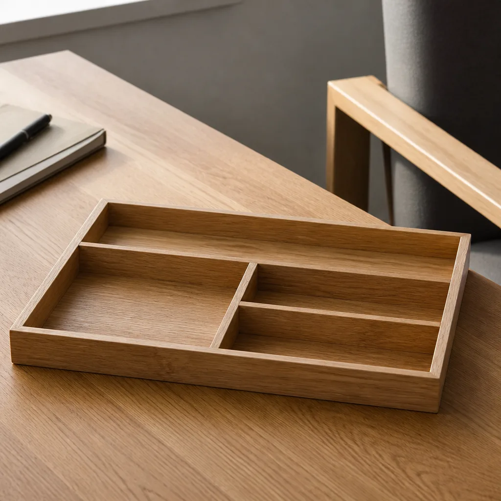 Desk Organizer — Loose pens and tangled paperclips turn a tidy desk back into a junk drawer within a week. Employee appreciation gifts