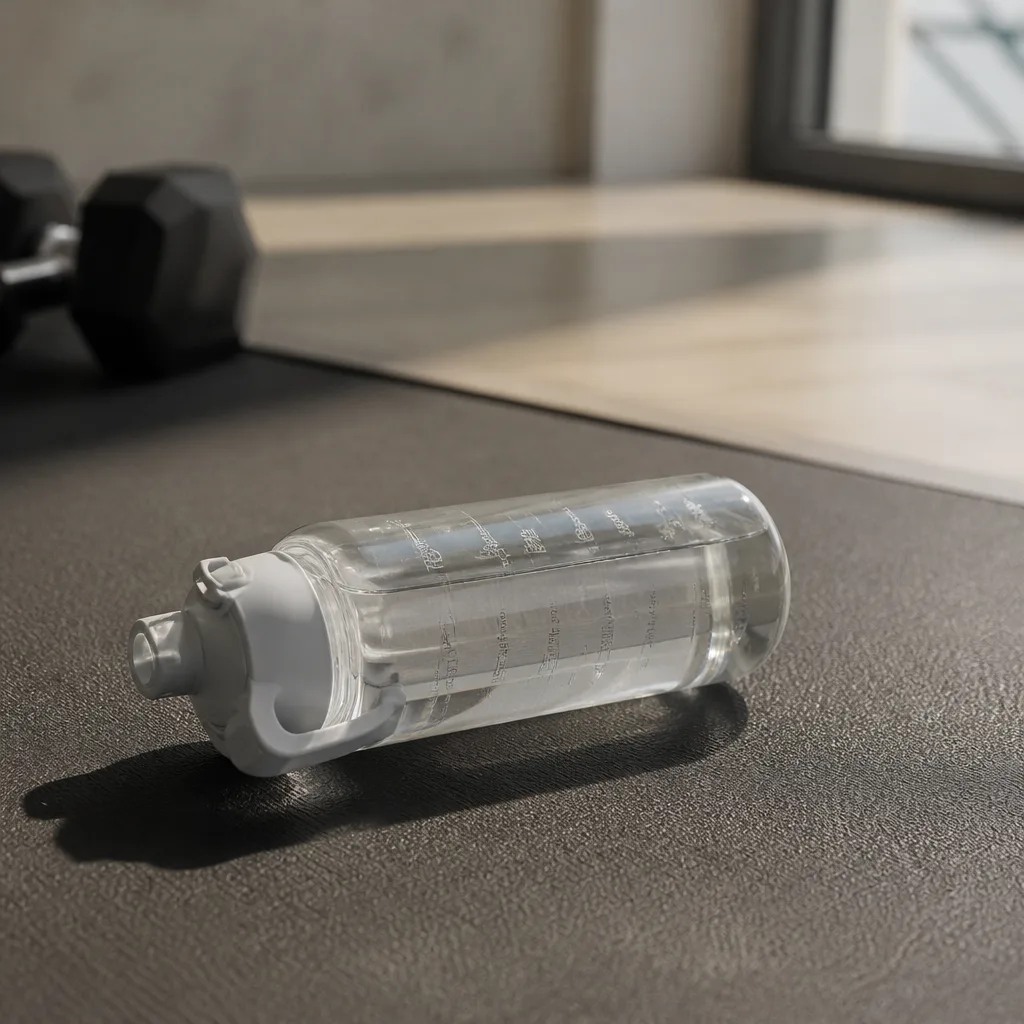 Water Bottle With Time Markers — Nobody drinks enough water at a desk, and nobody remembers to try until the headache starts. Employee appreciation gifts