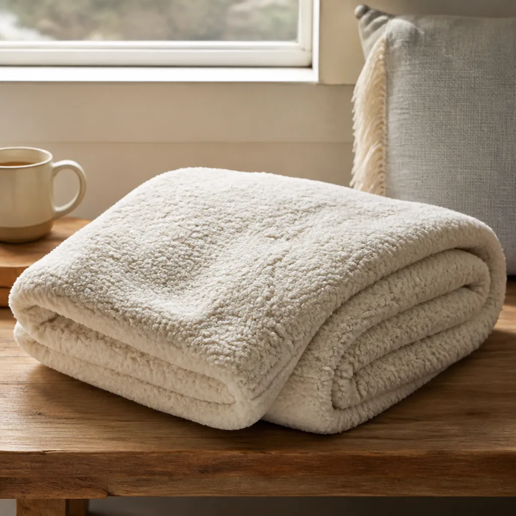 Sherpa Throw Blanket — The person who runs a space heater under her desk all winter has been waiting for this, she just did not know to ask for it. Employee