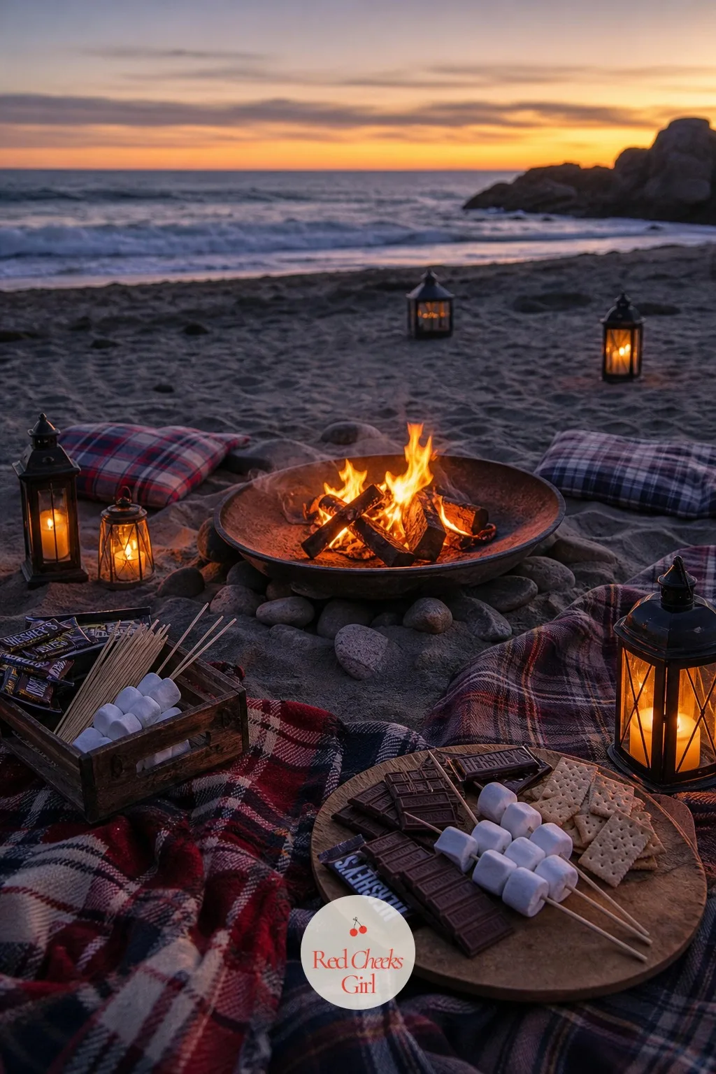Beach Bonfire — A bonfire does the romantic lighting for you, no lamps required. Engagement party ideas