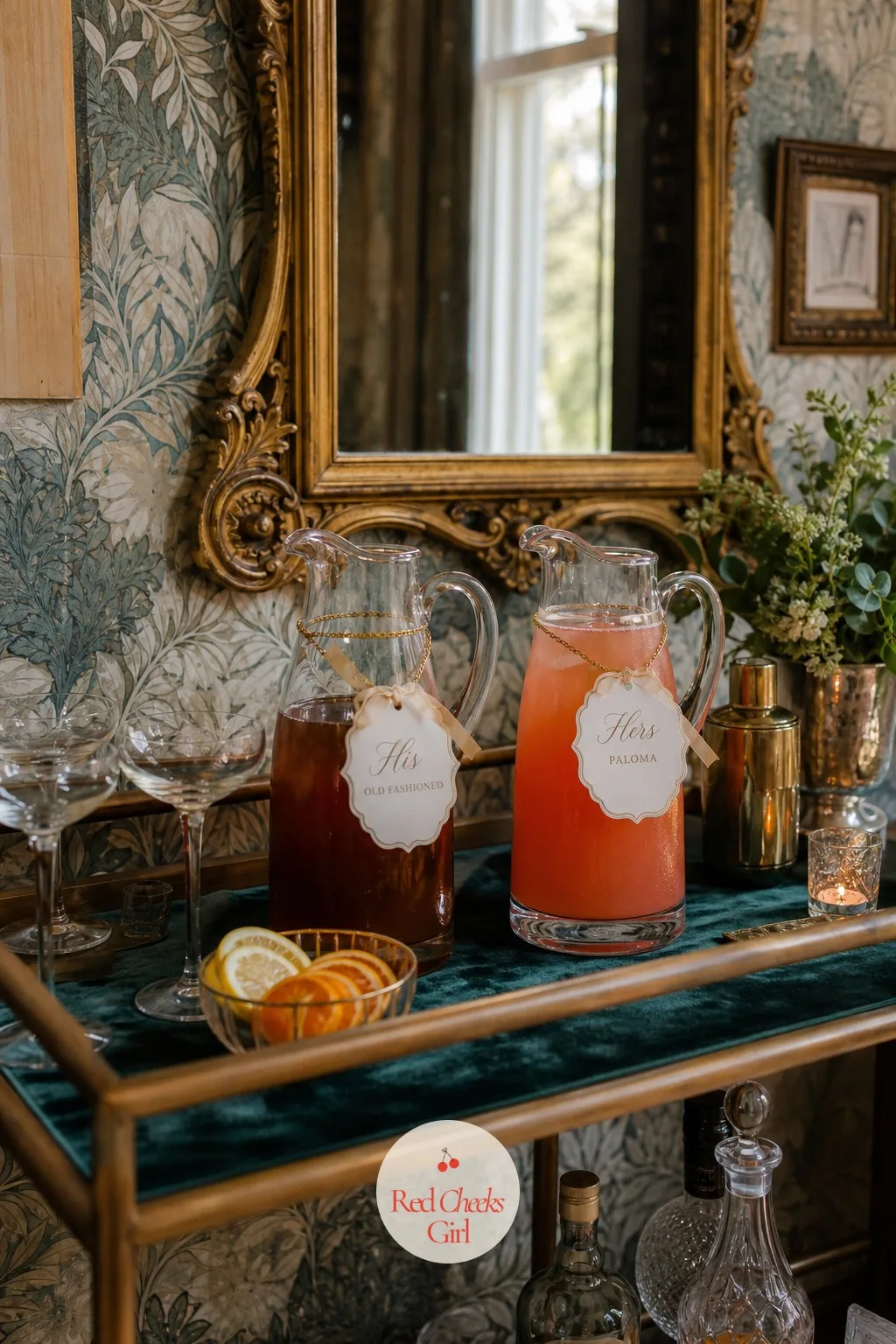 Elegant Cocktail Party With His And Hers Signature Cocktails — Nobody wants an engagement party that looks like last Friday's happy hour. Engagement party ideas