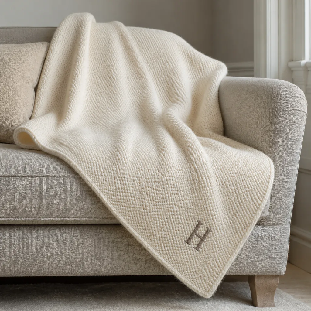Monogram Blanket — Cold tile floors and early mornings call for something soft on the sofa, and a throw with a single embroidered monogram makes an everyday