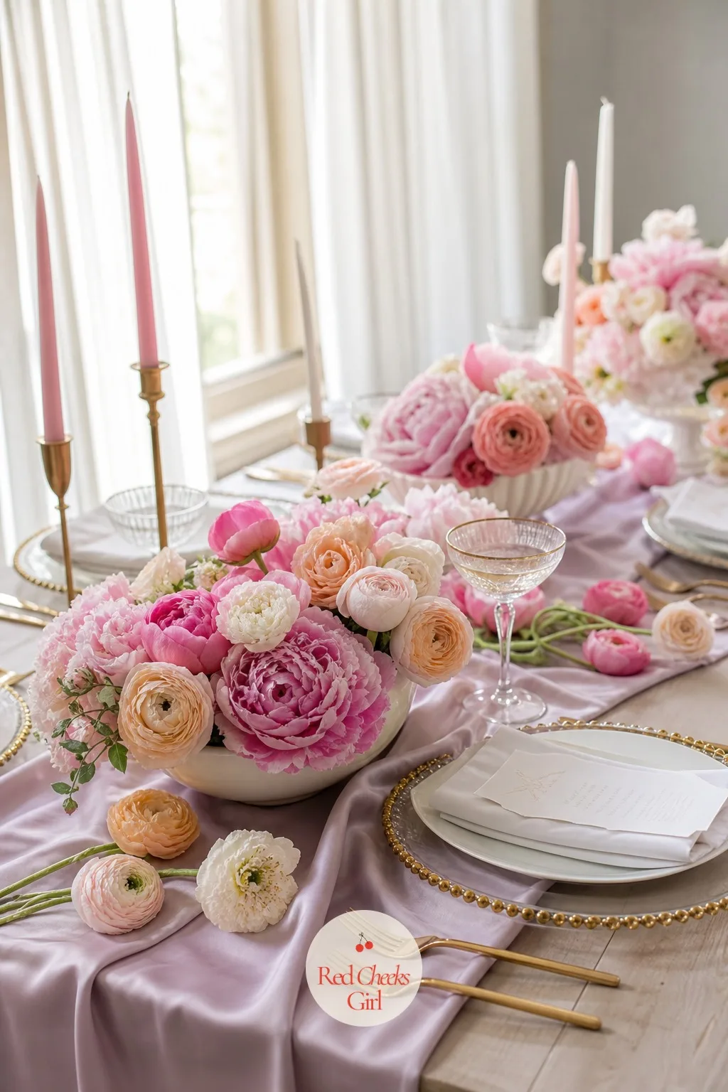 Love In Full Bloom — For the couple who got engaged somewhere outdoors in spring, let flowers take over the whole table rather than sitting politely in one