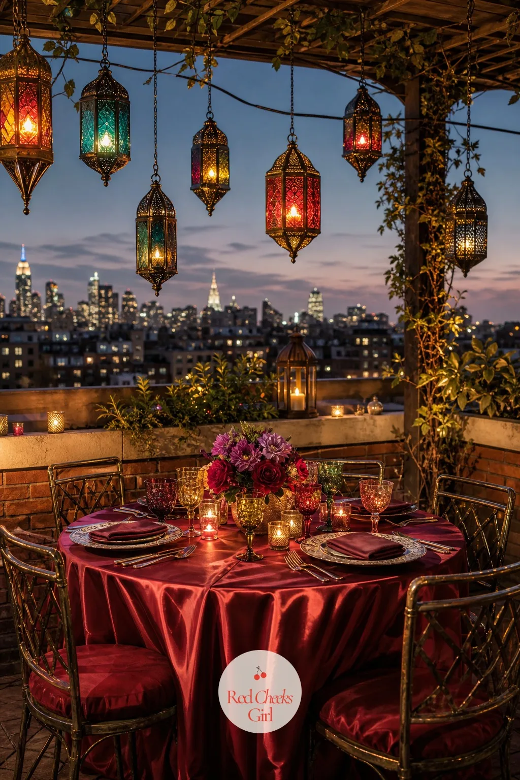 Rooftop With Lanterns — A rooftop earns its view, so let the lanterns do the rest of the work. Engagement party ideas