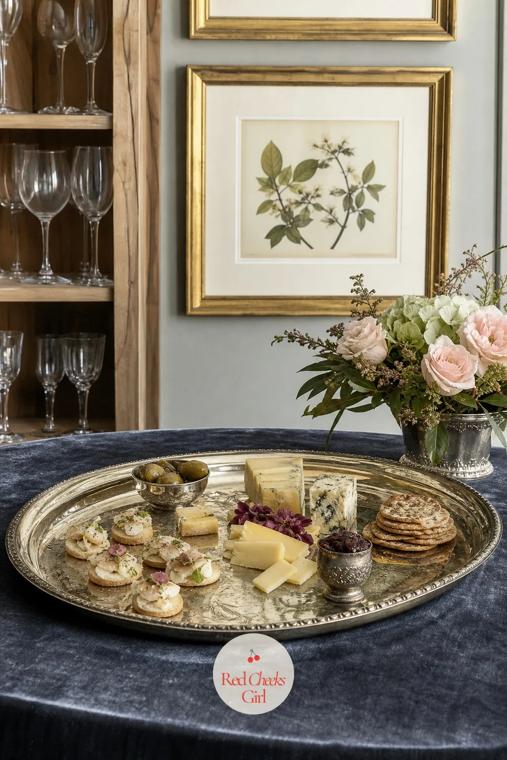 Silver Trays — Food set straight onto a tablecloth always looks a little unfinished, even when it tastes perfect. Engagement party ideas