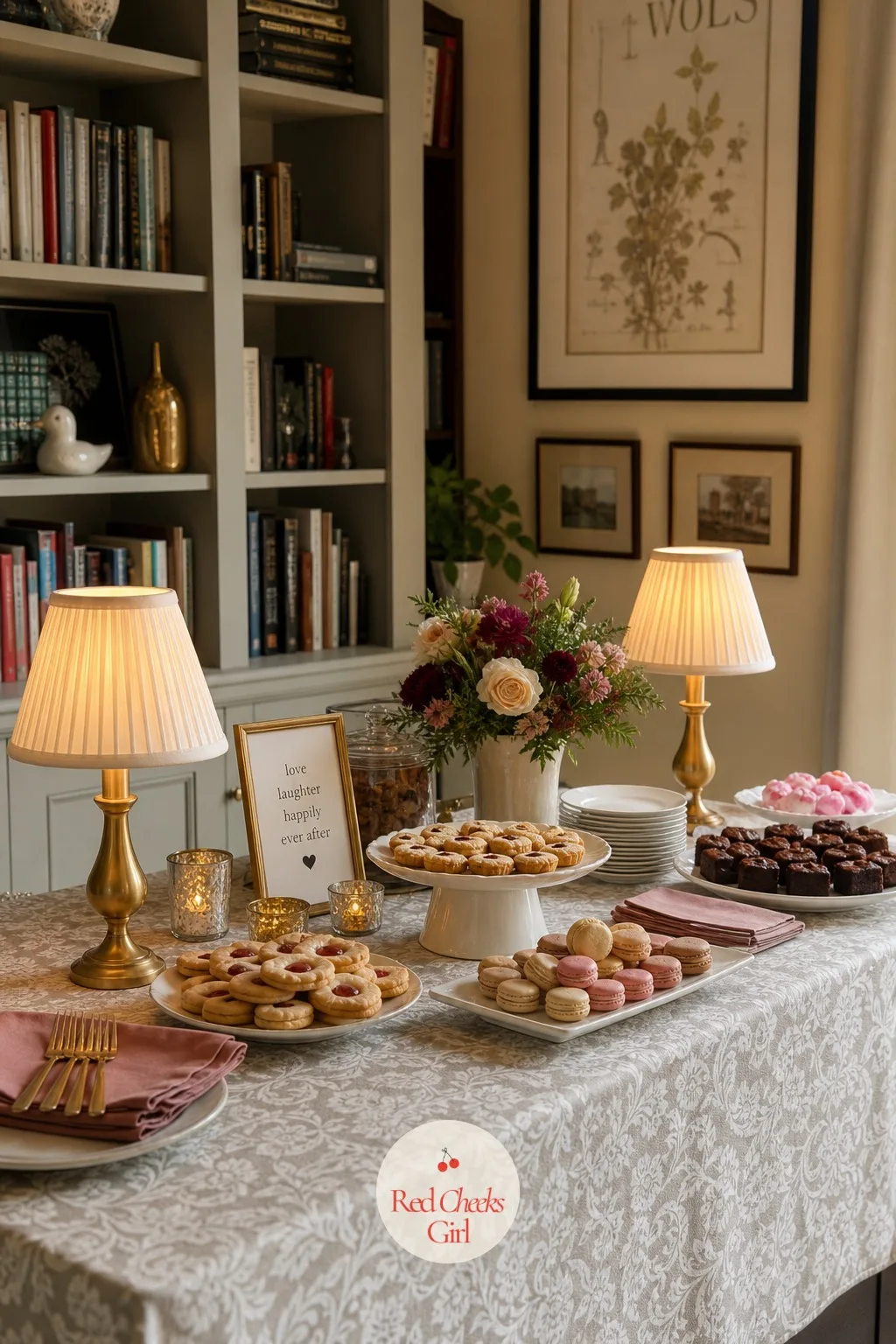 Table Lamps For A Living Room Feel — Overhead lighting at a party reads like an office meeting. Engagement party ideas