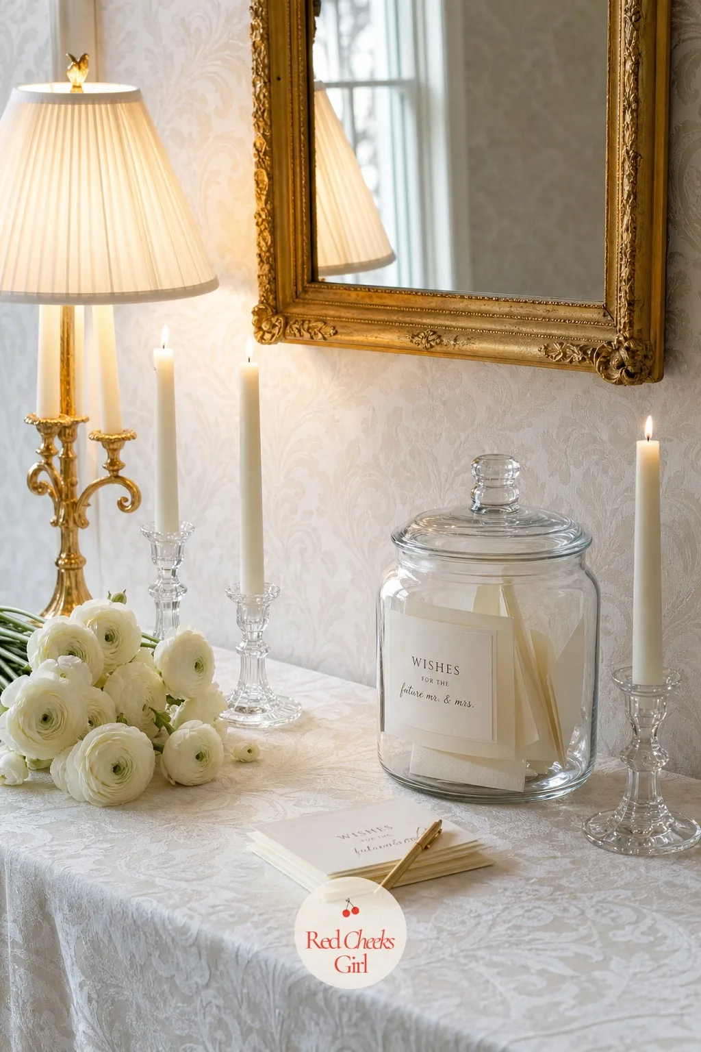 All-White — White sounds cold until you see it lit by candles instead of daylight. Engagement party themes
