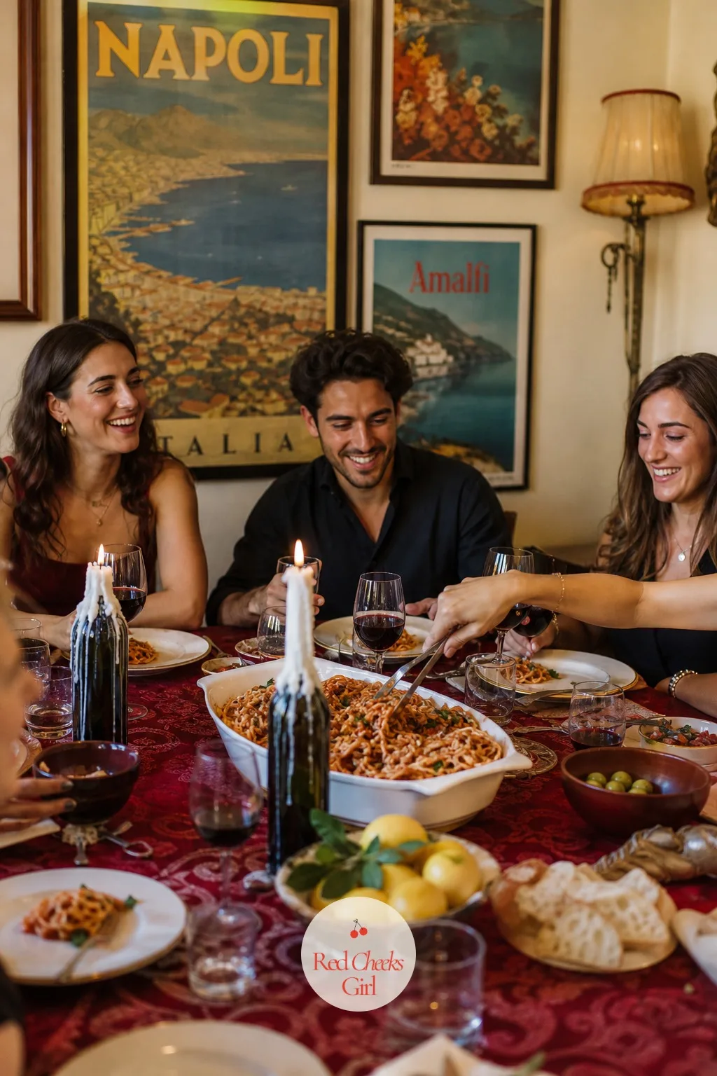 Italian Dinner — Different mood from pizza night: a seated, family-style pasta dinner, candlelit and a little slower paced. Engagement party themes