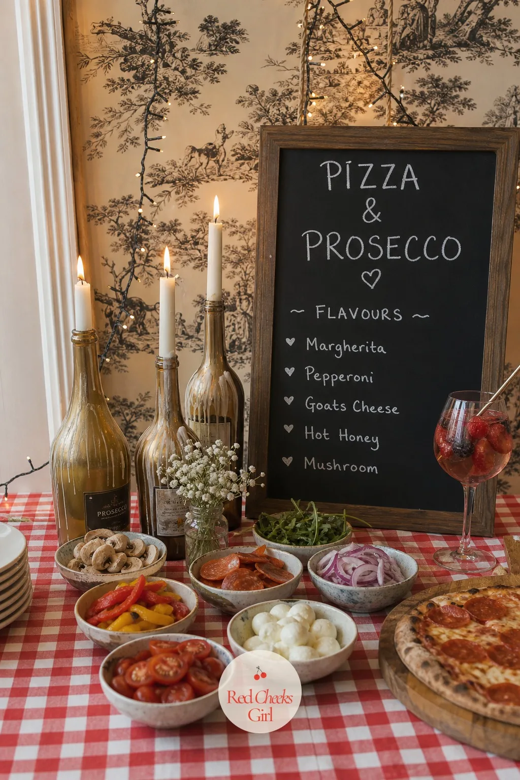 Pizza and Prosecco — It can read like an ordinary Friday night. Engagement party themes